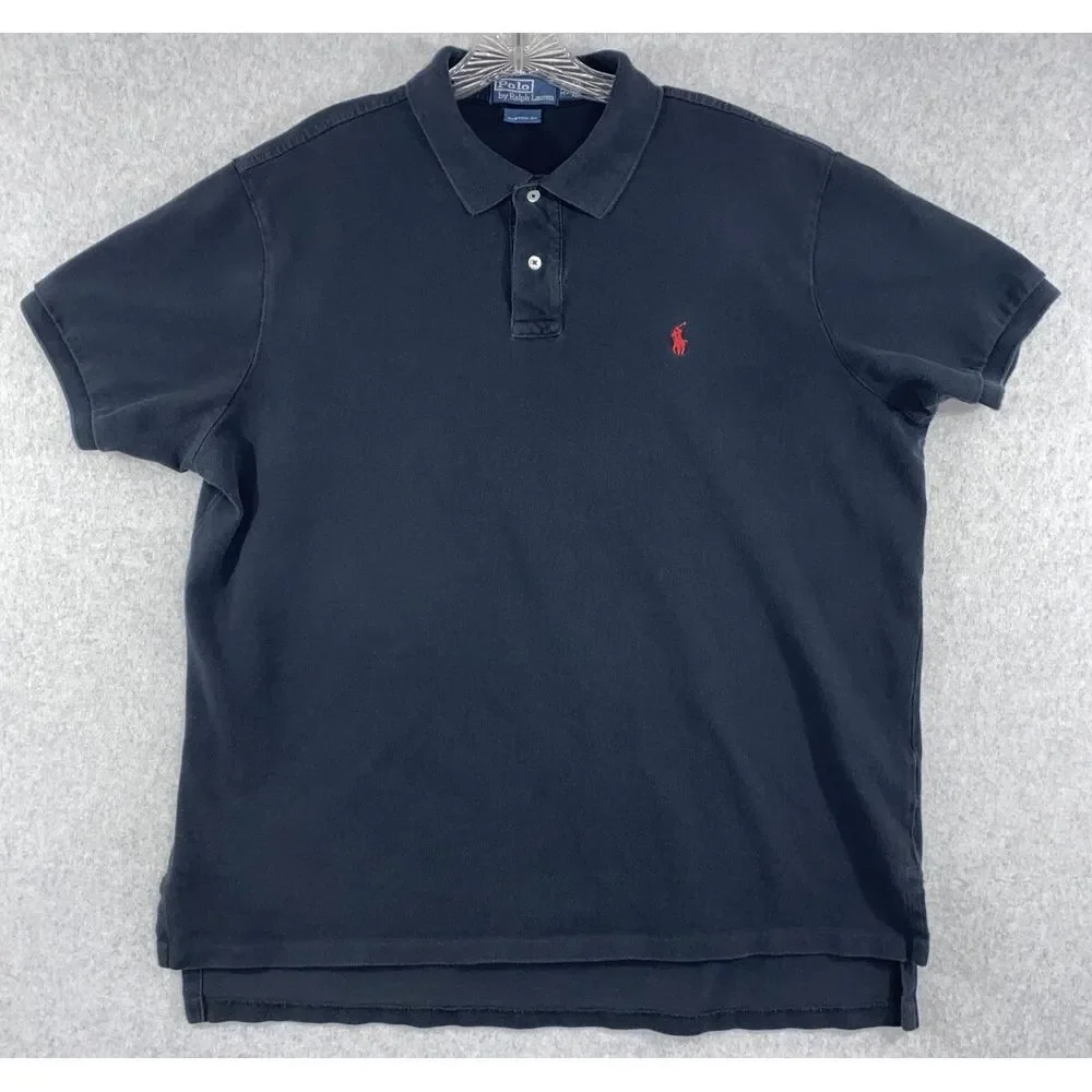 Polo Ralph Lauren 2XL‎ Men's Pony Casual Black Short Sleeve Polo Shirt XXL